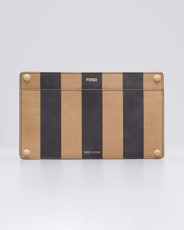 Peekaboo Pocket Stripe Nubuck Flat Wallet